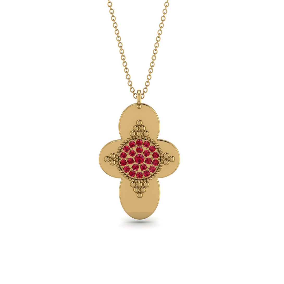 Unique Ruby Cross Amulet - Grayson No. 10