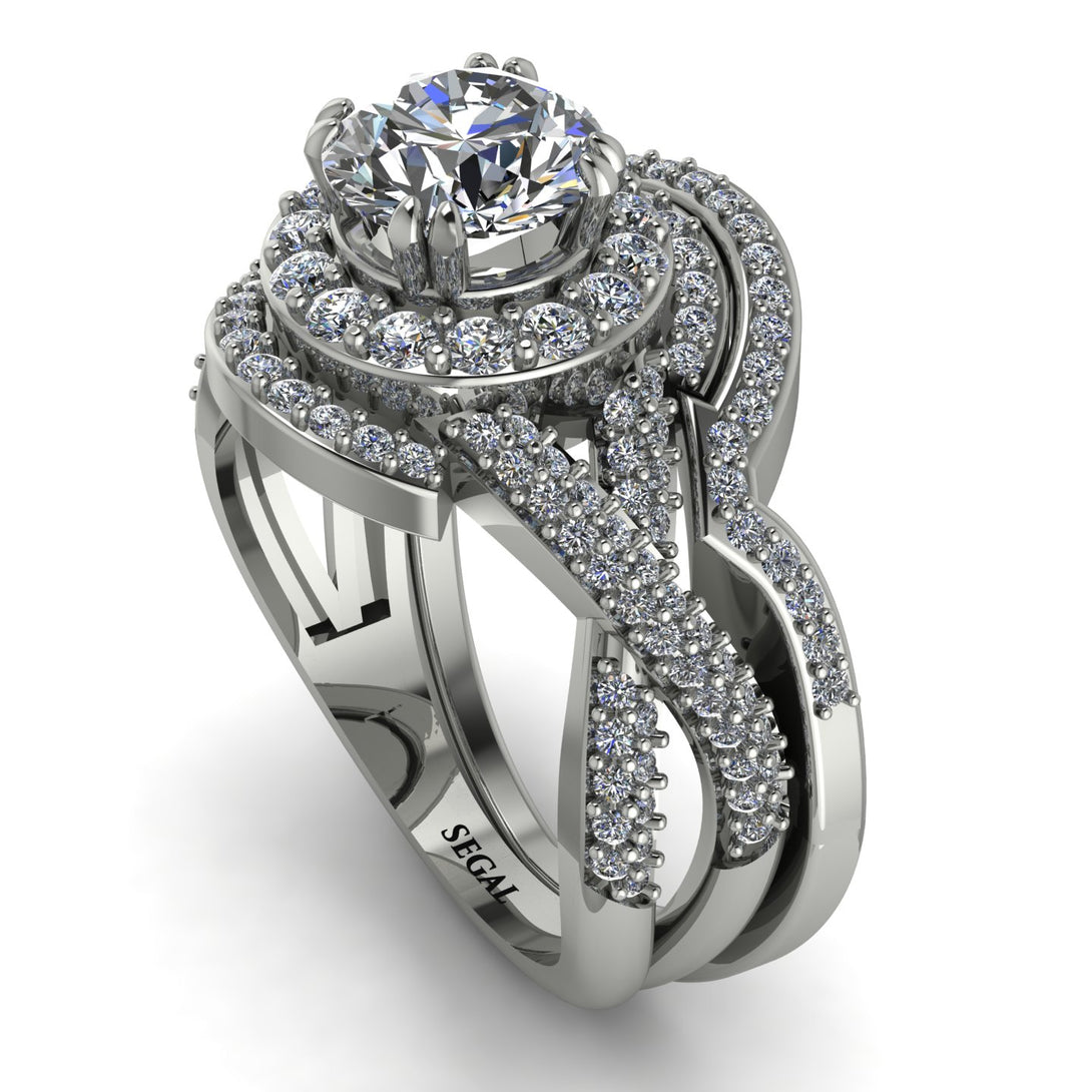 Unique Diamond Halo Bridal Set - Jessica No. 3