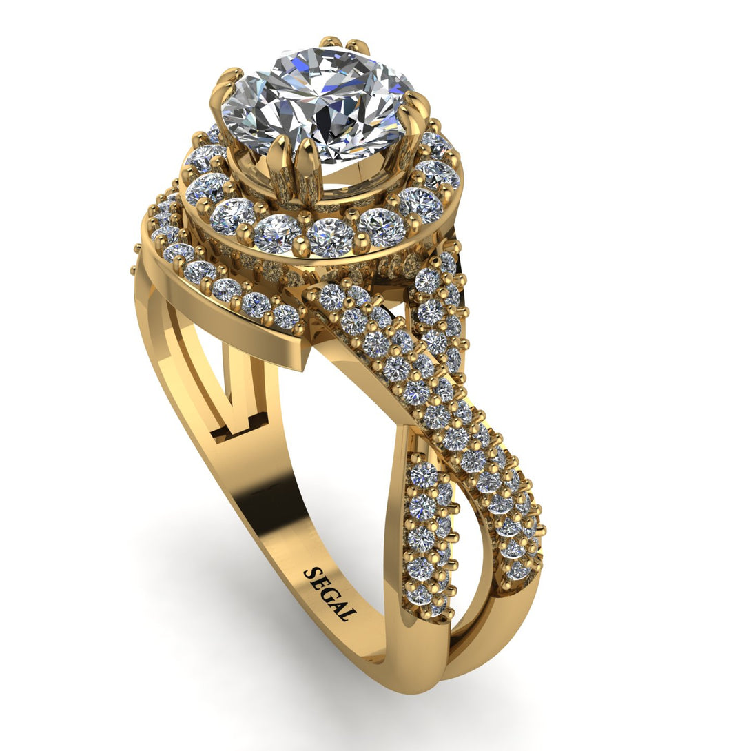Unique Diamond Halo Engagement Ring - Jessica No. 1