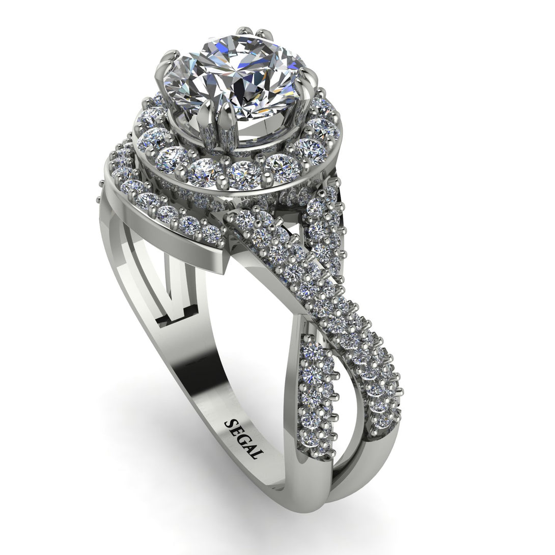 Unique Diamond Halo Engagement Ring - Jessica No. 3