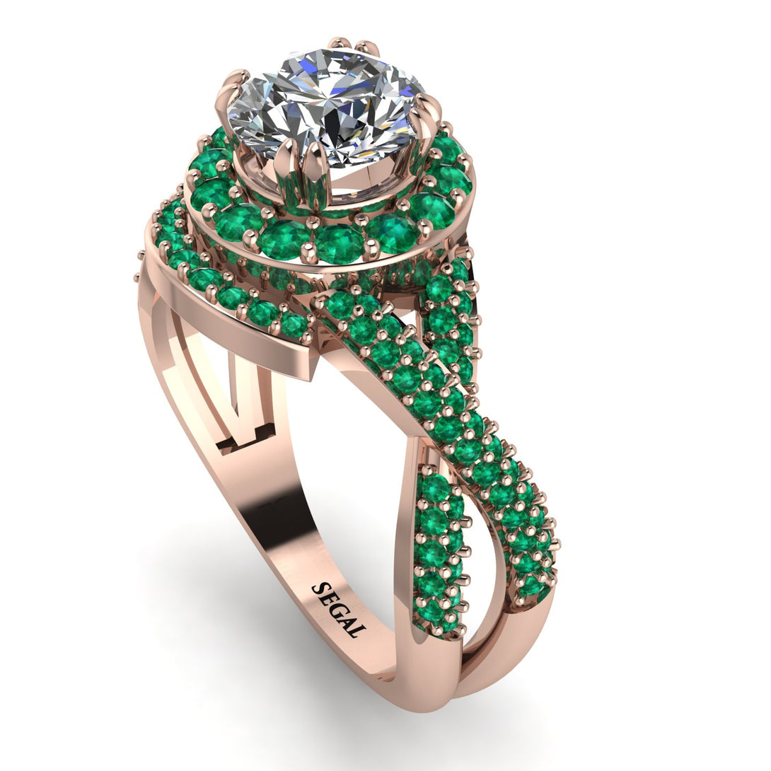 Unique Diamond Halo Engagement Ring - Jessica No. 17