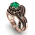 Unique Emerald Halo Bridal Set - Jessica No. 35 image 1