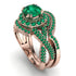 Unique Emerald Halo Bridal Set - Jessica No. 20 image 1