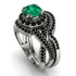 Unique Emerald Halo Bridal Set - Jessica No. 36 image 1