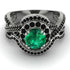 Unique Emerald Halo Bridal Set - Jessica No. 36 image 2