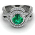 Unique Emerald Halo Bridal Set - Jessica No. 6 image 2