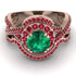 Unique Emerald Halo Bridal Set - Jessica No. 50 image 2