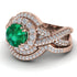 Unique Emerald Halo Bridal Set - Jessica No. 5 image 3