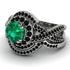Unique Emerald Halo Bridal Set - Jessica No. 36 image 3