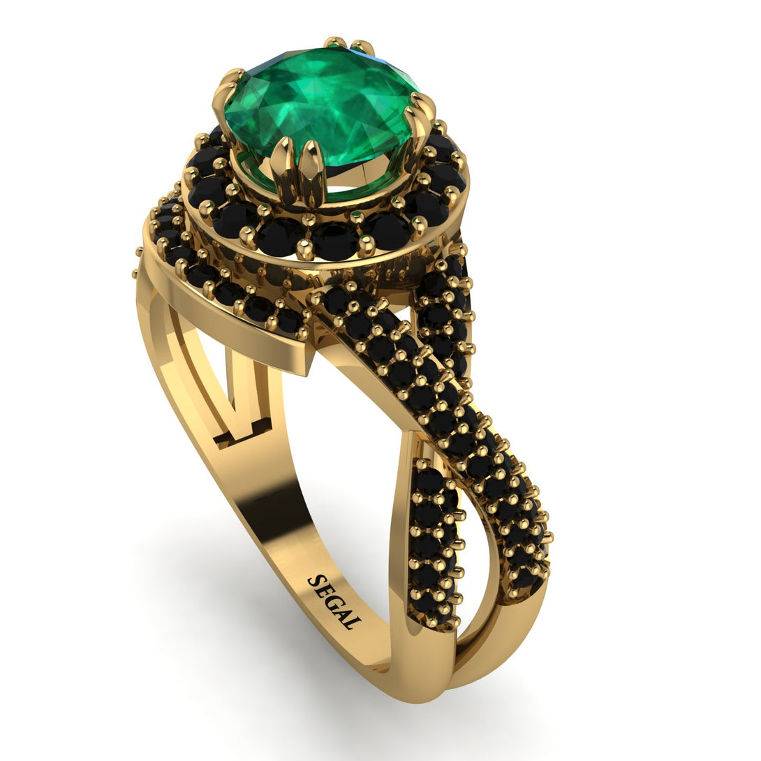 Unique Emerald Halo Engagement Ring - Jessica No. 34