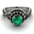 Unique Emerald Halo Engagement Ring - Jessica No. 36 image 2