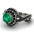Unique Emerald Halo Engagement Ring - Jessica No. 36 image 3