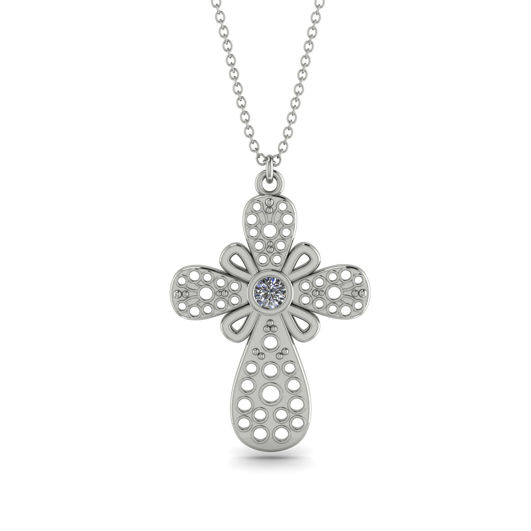 Unique Glam Diamond Cross Necklace - Leo No. 3