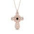 Unique Glam Black Diamond Cross Necklace - Leo No. 8 image 1