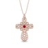 Unique Glam Ruby Cross Necklace - Leo No. 11 image 1