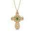 Unique Glam Emerald Cross Necklace - Leo No. 4 image 1