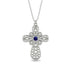 Unique Glam Sapphire Cross Necklace - Leo No. 15 image 1