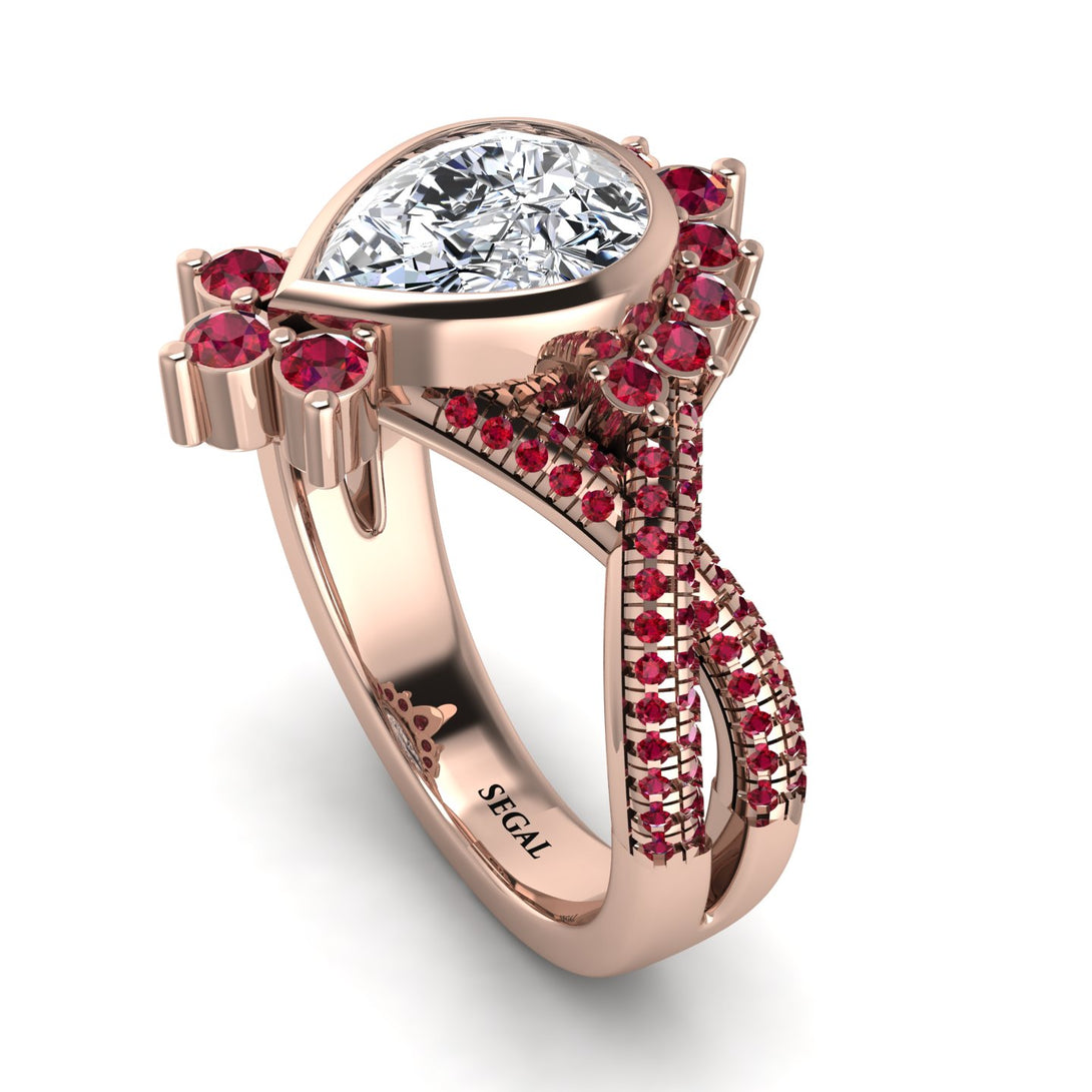 Unique Pear Cut Diamond Ring - Dorothy No. 47