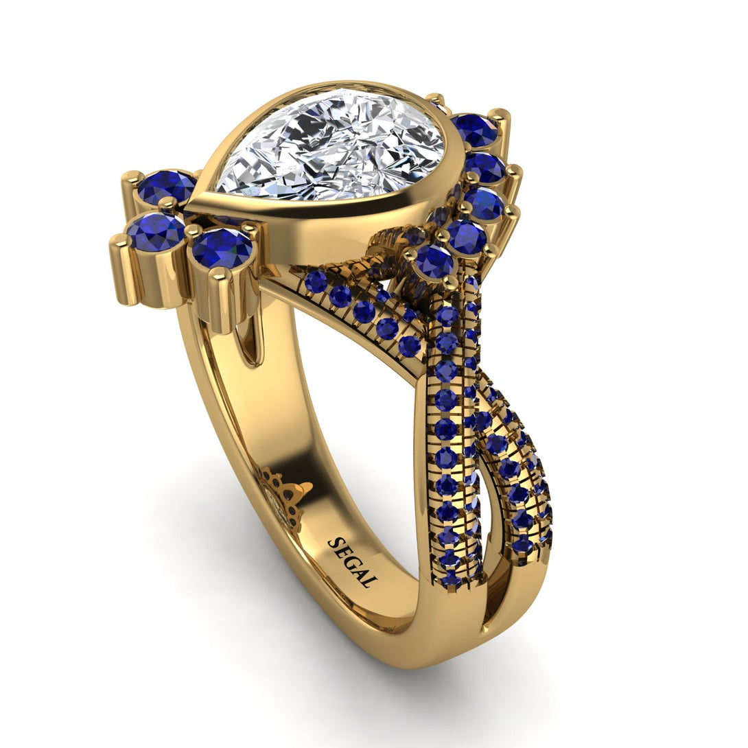 Unique Pear Cut Diamond Ring - Dorothy No. 61