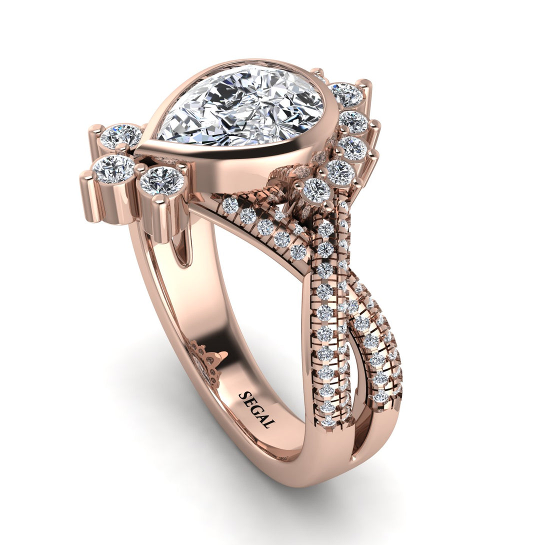 Unique Pear Cut Diamond Ring - Dorothy No. 2