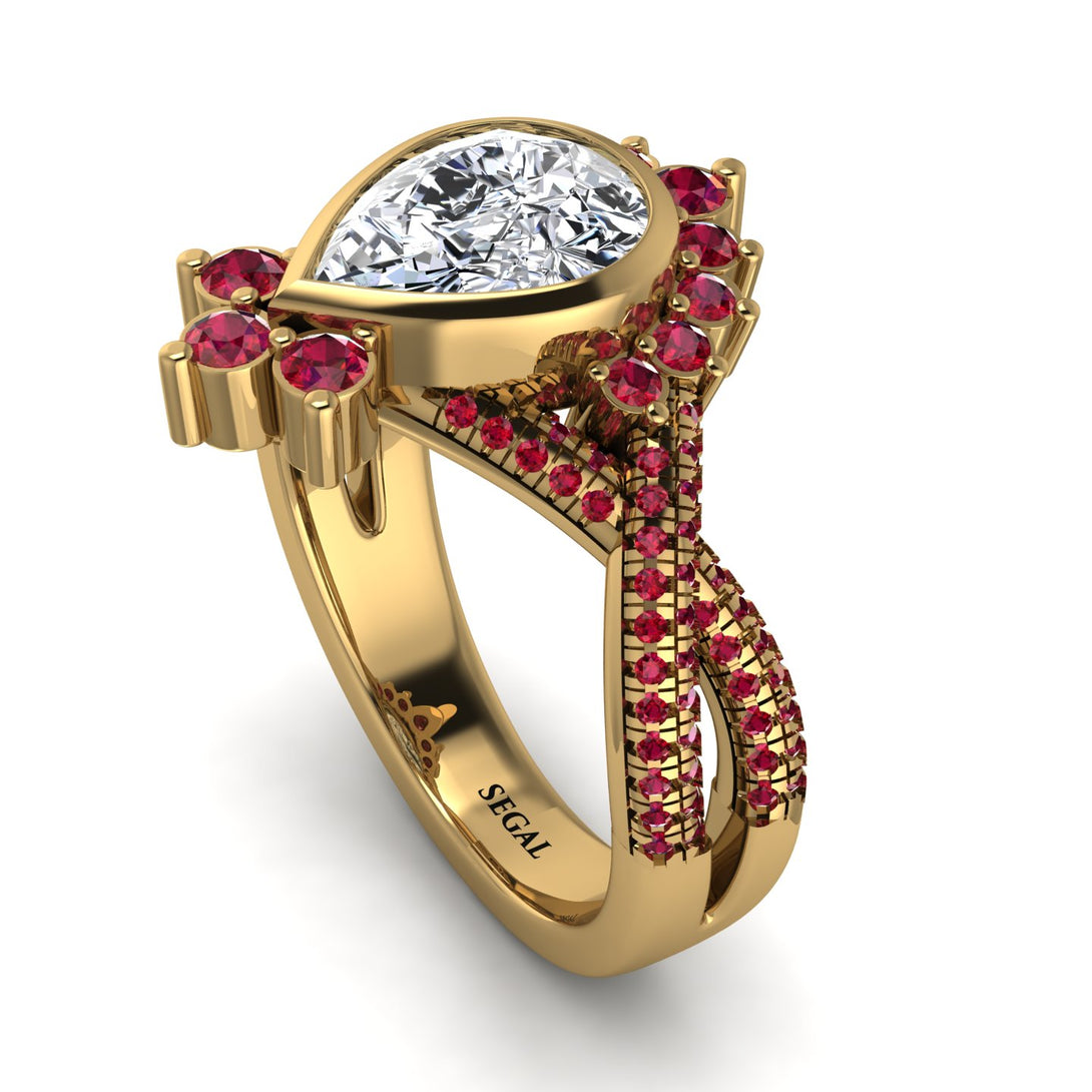 Unique Pear Cut Diamond Ring - Dorothy No. 46