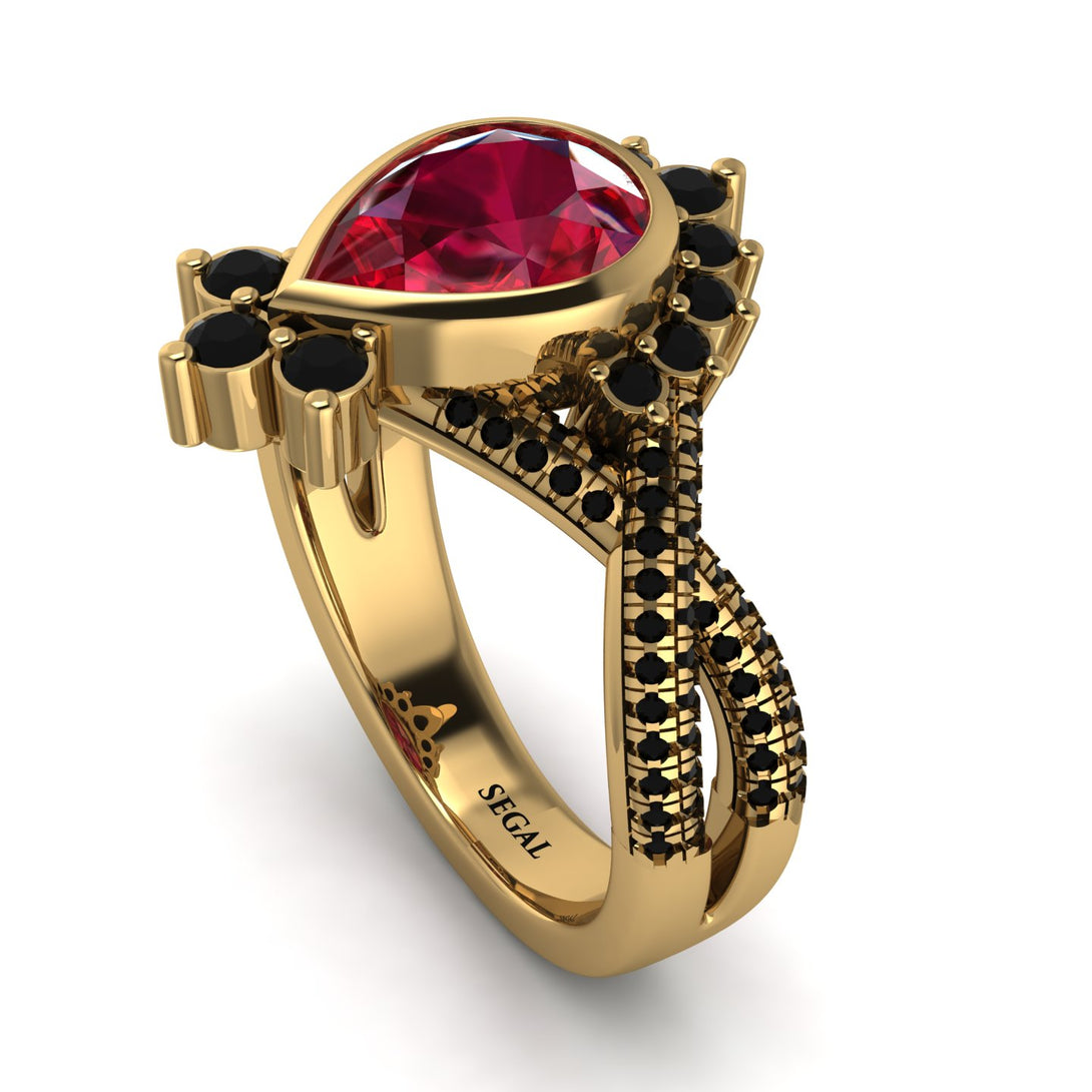 Unique Pear Cut Ruby Ring - Dorothy No. 40