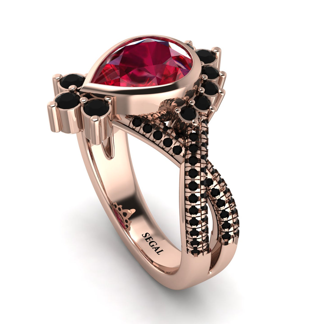 Unique Pear Cut Ruby Ring - Dorothy No. 41