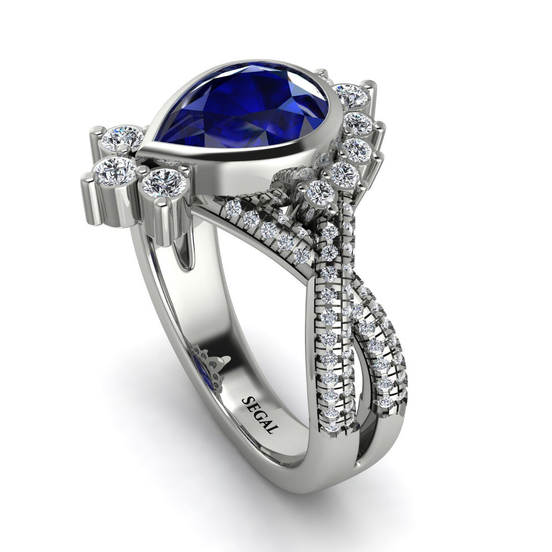 Unique Pear Cut Sapphire Ring - Dorothy No. 15