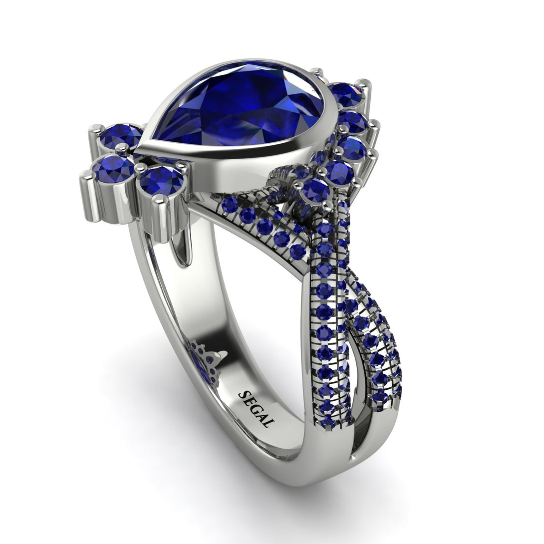 Unique Pear Cut Sapphire Ring - Dorothy No. 75