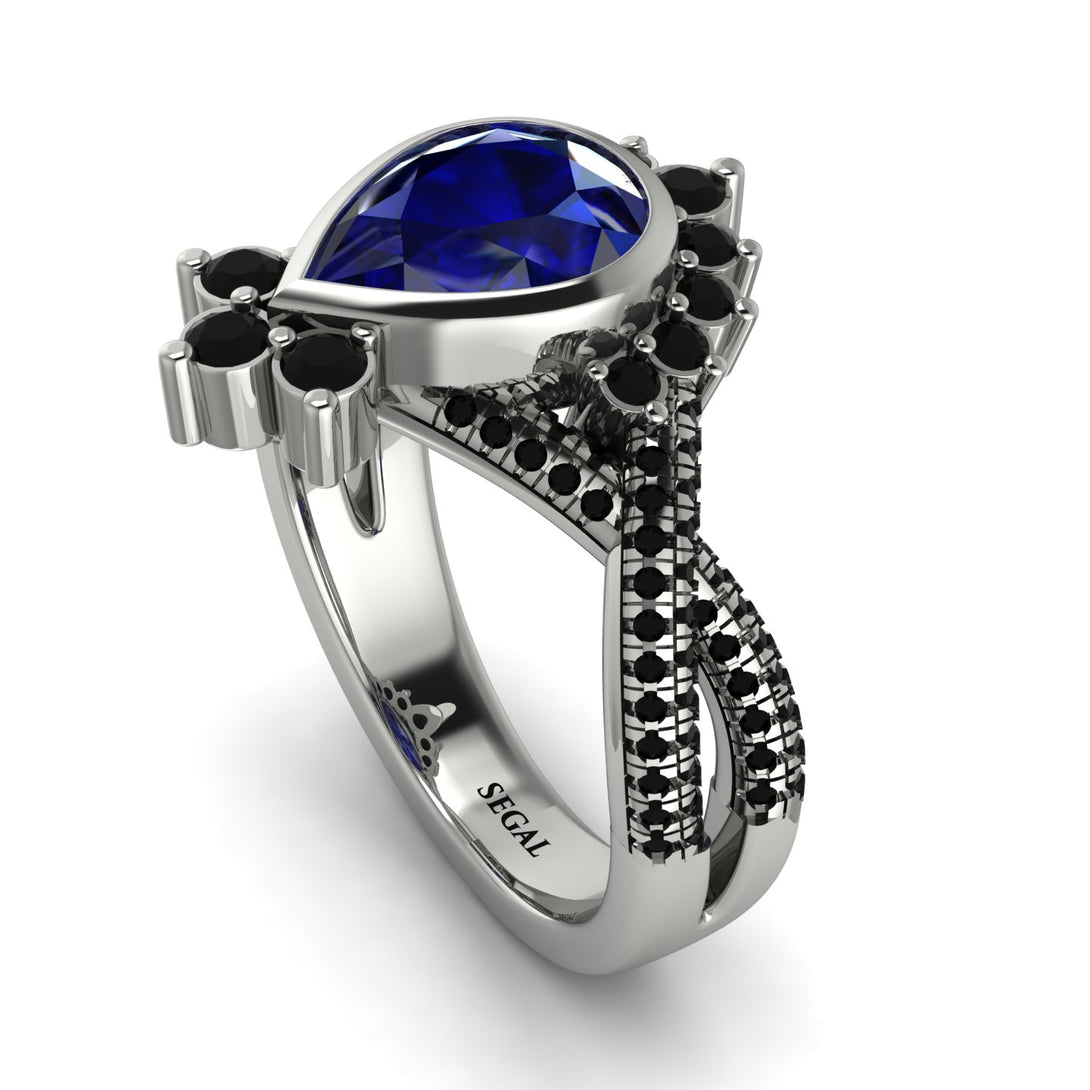 Unique Pear Cut Sapphire Ring - Dorothy No. 45