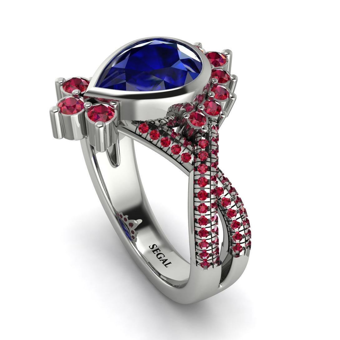 Unique Pear Cut Sapphire Ring - Dorothy No. 60
