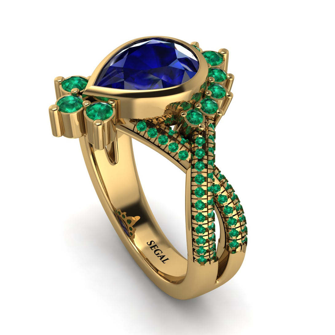 Unique Pear Cut Sapphire Ring - Dorothy No. 28