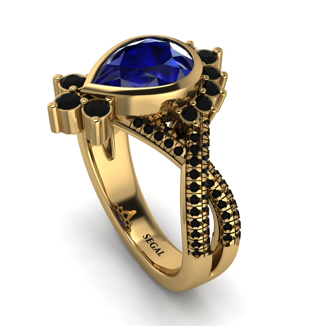 Unique Pear Cut Sapphire Ring - Dorothy No. 43