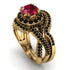 Unique Ruby Halo Bridal Set - Jessica No. 40 image 1
