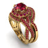 Unique Ruby Halo Bridal Set - Jessica No. 55 image 1