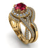 Unique Ruby Halo Bridal Set - Jessica No. 10 image 1