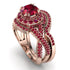 Unique Ruby Halo Bridal Set - Jessica No. 56 image 1