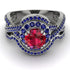 Unique Ruby Halo Bridal Set - Jessica No. 72 image 2