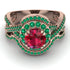 Unique Ruby Halo Bridal Set - Jessica No. 26 image 2