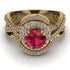 Unique Ruby Halo Bridal Set - Jessica No. 10 image 2