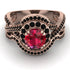 Unique Ruby Halo Bridal Set - Jessica No. 41 image 2