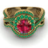 Unique Ruby Halo Bridal Set - Jessica No. 25 image 2