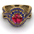 Unique Ruby Halo Bridal Set - Jessica No. 70 image 2