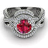 Unique Ruby Halo Bridal Set - Jessica No. 12 image 2