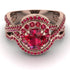 Unique Ruby Halo Bridal Set - Jessica No. 56 image 2