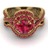 Unique Ruby Halo Bridal Set - Jessica No. 55 image 2