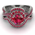 Unique Ruby Halo Bridal Set - Jessica No. 57 image 2