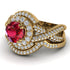 Unique Ruby Halo Bridal Set - Jessica No. 10 image 3