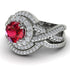 Unique Ruby Halo Bridal Set - Jessica No. 12 image 3