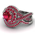 Unique Ruby Halo Bridal Set - Jessica No. 57 image 3